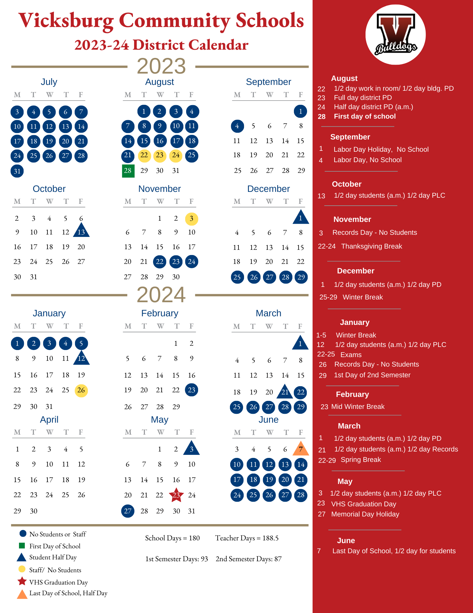 2023-24 District Calendar