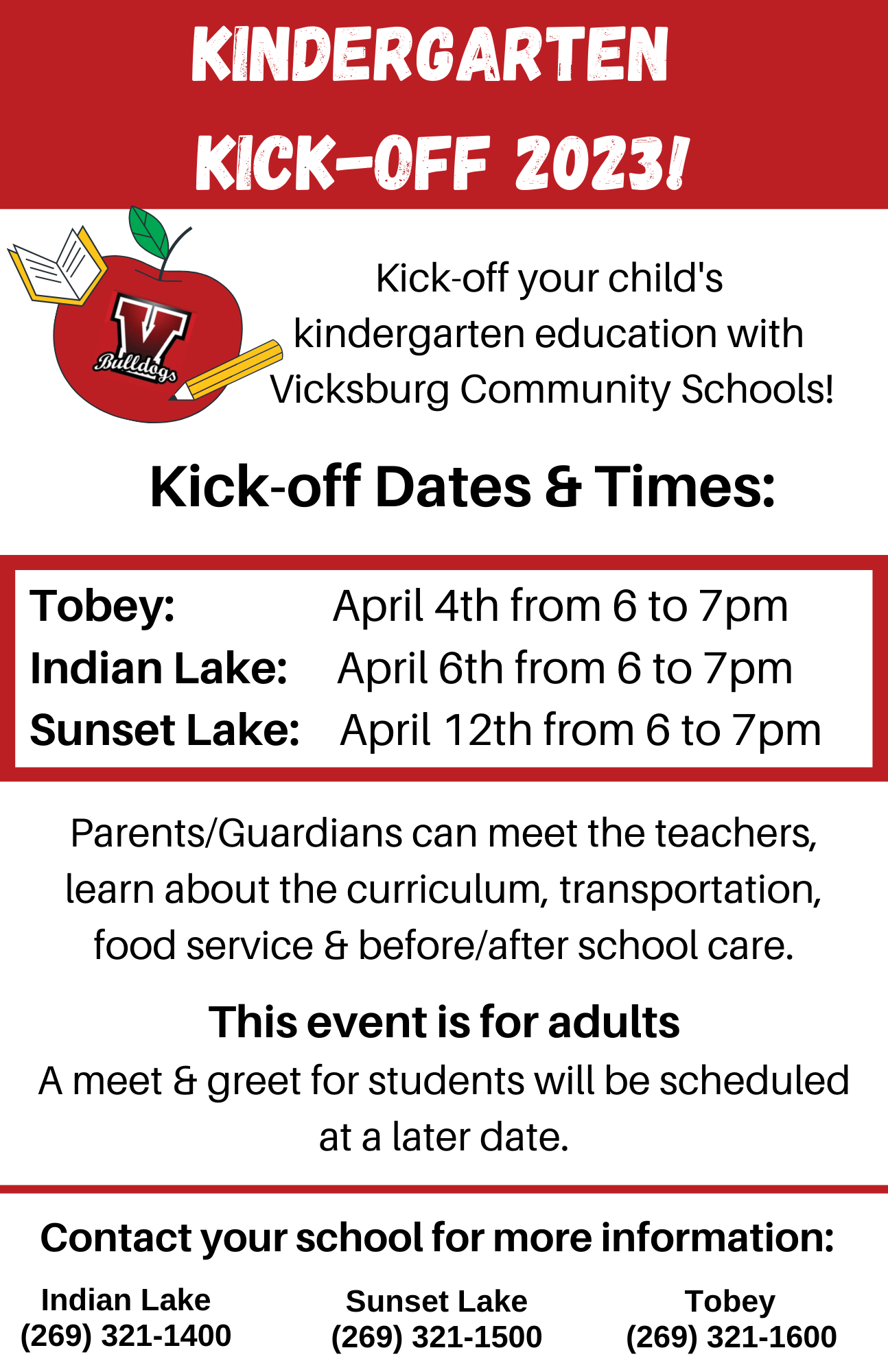Kindergarten Kick-off dates